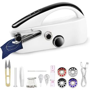 Handheld Sewing Machine, Easy to Use Portable Electric Mini Sewing Machines for Beginners with Two Speeds, with Complete Accessories Kit, Suitable for Home, Travel and DIY