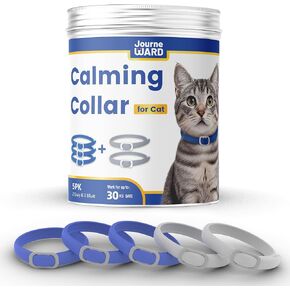 Calming Collar for Cats - 5 Pack, 150-Day Cat Calming Collar, Stress Relief & Anxiety Control for Cats, Calm Collars Cat (3 Blue & 2 Gray)
