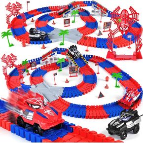 Spider Toys, Race Track with 2pcs Spider Cars and 1pcs Stand-Spider for Kids Toddler, 3 4 5 6 7 8 Year Old Boys Girls Birthday Party Favor Gift