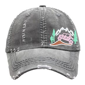 Women's UTV SxS Side by Side Hat, Baseball or High Ponytail Cap, 2 or 4 Seats, Off Road, Embroidered Cute Muddin' Gift Present for Her Wife Mom Daughter Friend Sister, Custom Personalized Mountains