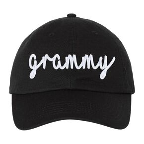 Grammy Or Custom Text Name Nickname Monogrammed Hat, Baseball Cap or High Ponytail Messy Bun, Cute Embroidered Gift Present, Cursive Script Swirl Font, Birthday Mother's Day Christmas