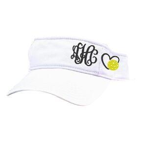 Women's Monogrammed Monogram Embroidered Pickleball Visor, Embroidered Handmade, Cute Gift Present Clothing Hat, Player Wife Team Friend Sister, Custom Personalized, Birthday Present