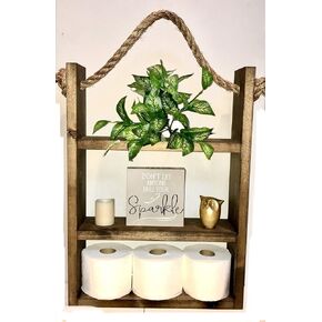 Hanging Shelf with Rope; Bathroom Storage