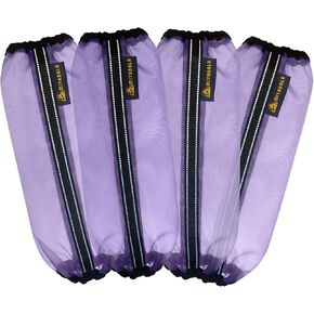 Fly Boots for Horses Set of 4,Universal Size Fine Mesh Horse Fly Boots with Built-in Metal Support,Fly Leggings for Horses with Fleece Trimming and Reflective Webbing (Orange)