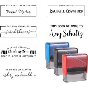 Custom Library Stamp, from The Library of Stamp, This Book Belongs to, Book Stamp, Choose from 15 Design and 15 Ink Colors