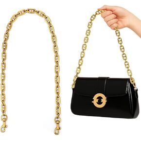 AIERSA Metal Gold Chain for Purse,18‘’ Purse Chains for Handbags,Chunky Purse Chain,Gold Chain Purse Strap, Antique Gold Bag Chain for Purse Chain Accessories