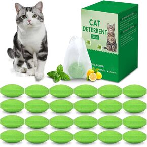 Cat Deterrent Outdoor, 24 Pack More Effective Natural Peppermint Cat Deterrent Indoor, Keep Cats Out of Yards, Plants, Gardens from Cats Educational Deterrents