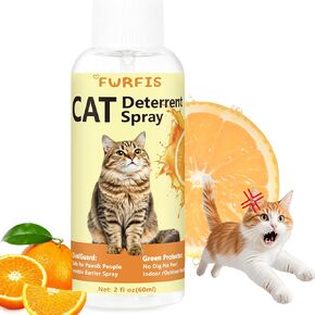 Cat Deterrent Spray - Natural Scratch Deterrent for Furniture & Plants | Alcohol-Free, Safe for Indoor/Outdoor Use in Multi-Cat Homes (2 OZ)
