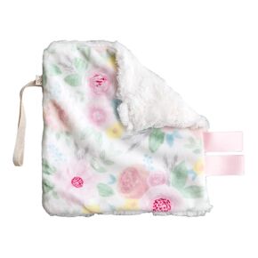 Homecrafted Plush Mini Blanket Baby Pacifier Holder (Light Pink Floral)