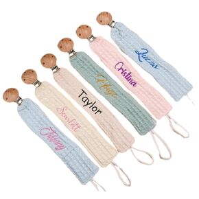 Personalized Pacifier Clip with Name,Personalized pacifier clip holder,Custom Embroidered Webbing Binky Holder for Baby Boys & Girls,Personalized newborn pacifier clip,Perfect Baby Shower Gift,Birthday,Christmas Gift