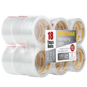 Clear Packing Tape (4 Rolls) - 2.7mil Thick, 2.0 inches Wide, 60 Yards Roll, Total 240 Yards - Strong Adhesive, Heavy Duty, Silent, Reliable - for Home, Office, Shipping and Moving