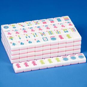 مجموعة Pink American Mahjong Set 166 Mahjong Tiles 1.2 بوصة مجموعة Mahjong American American