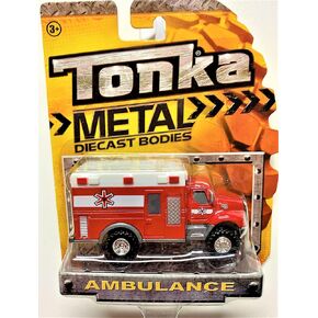 Tonka Metal Bodies Ambulance Red 1:50 Scale (Approx 4-5")