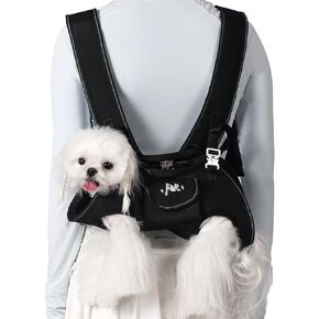 Dog Backpack Carrier - Spine-Friendly for Midium to Large Dogs (18-31 lbs), Horizontal Design Dog Carrier with Adjustable Back Straps,Legs-Out Comfort for Travel/Hiking/Cycling (Black, Size L)