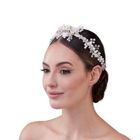 Elegant Resin and Pearl Bridal Hair Band