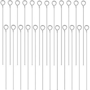 400 Pcs Open Eye Head Pins Eye Pins for Jewelry Making Mini Metal Wire Eyepins Beading Small Open Head Needles Bulk Earring Bracelet Necklace Pendant Silver for DIY Jewelry Making