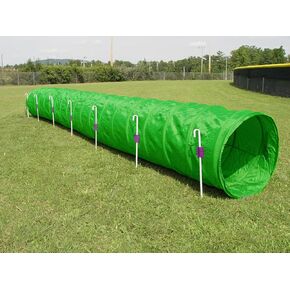 18' Dog Agility Tunnel with Stakes, Multiple Colors Available (Kelly Green)