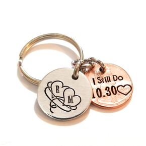 I Still Do, Lucky Copper Penny Charm, Heart Stamp, Anniversary Gift Years 1950-2025, Love Gift, Gift for Wife, Gift for Husband