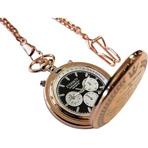 engraved pocket watch, Men's personalized gifts, Wedding, Graduation, Anniversary gift watch for him, laser engraved. (Rose Gold) in Saudi Arabia
