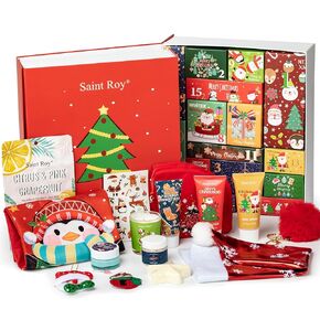 Holiday Beauty Advent Calendar Birthday Gifts for Women Self Care Gifts Get Well Soon Gifts, Bath and Body Gift Basket 15 Days of Countdown Calendar Gifts Skincare Sets for Teen Spa Gift Set
