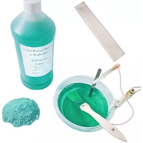 Nickel Plating Kit, 32oz Solution, Anode, Brighteners, Power Supply, Service, Replating, Bright Electroplating for Jewelry, Gun, Pen, 1 Quart