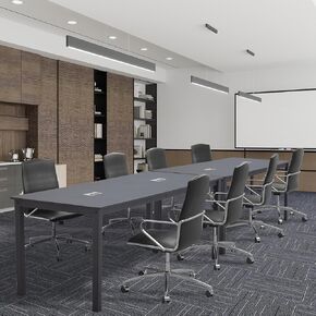 ECOTOUGE 6.5FT Conference Table, 78.7 inch Rectangle Meeting Seminar Table for 6-8 People, Modern Industrial Computer Desk with Spacious Desktop Business Tables for Home Office(Only Table) (Brown)