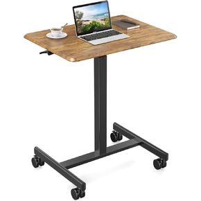 Small Mobile Rolling Standing Desk - Overbed Table, Teacher Podium with Wheels, Adjustable Height Table, Rolling Desk Laptop Computer Cart for Home, Office, Classroom