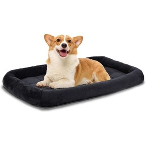 Patas Lague Bolster Dog Bed for Extra Small Dogs 16''x12'', Soft Warm Foam Pet Sofa Bed, Machine Washable Pet Cat Crate Mat for Toy Breeds, Black