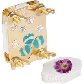 Mini Micro Flower Press Kit - Pocket Flower Pressing & Instant Plant Preservation for Hiking Crafts & Wedding Memories - Metal Press Kit with 40 Reusable Papers - Gift for Arts & Crafts Lovers