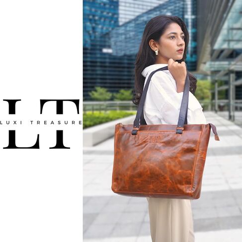 LUXI TREASURE Genuine Leather crossbody purses for women | Black | 12 INCH | Full grain leather | Women Messenger | Ladies Handbag | Shoulder Purse in Saudi Arabia