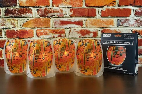 MODGY Luminary Lanterns 4-Pack - Floating LED Candles with Batteries Included - Luminaries are Great for Weddings, Parties, Patios & Celebrations of All Kinds (Spoke) in Kuwait