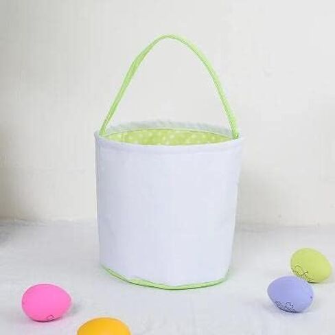 Personalized Easter Baskets for Boys - Canvas Tote Bags for Kids - Custom Easter Pail with Handle (Purple Lined Basket) in Kuwait