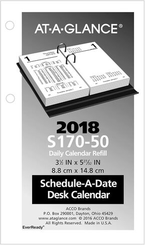 AT-A-GLANCE Desk Calendar 2017 Refill, Daily, Financial, 3-1/2 x 6" (S17050) in Saudi Arabia