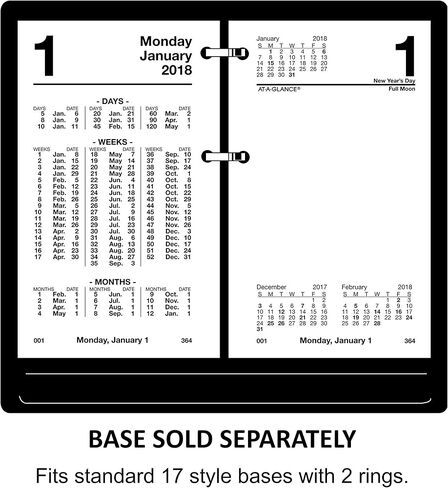 AT-A-GLANCE Desk Calendar 2017 Refill, Daily, Financial, 3-1/2 x 6" (S17050) in Saudi Arabia