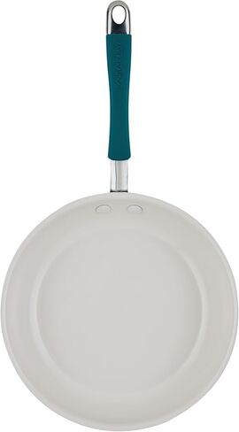 Rachael Ray Cucina Ceramic Nonstick Pots and Pans Set with Saucepans, Saute, Frying Pans, Stockpot, Lids, Pan Protectors, and Cooking Utensils, 13 Piece Non Stick Cookware Set - Marine Blue in Saudi Arabia
