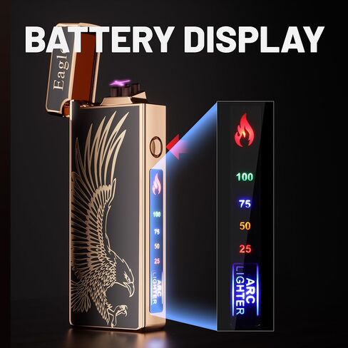 Custom Electric Lighter Personalized Kitchen for Candle Gift Windproof USB Rechargeable Dual Arc for Camping Christmas Father's Day Valentine's Day… (Custom) (Black) in Kuwait