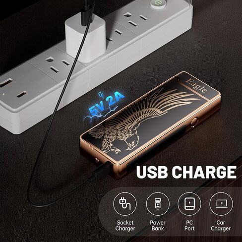 Custom Electric Lighter Personalized Kitchen for Candle Gift Windproof USB Rechargeable Dual Arc for Camping Christmas Father's Day Valentine's Day… (Custom) (Black) in Kuwait