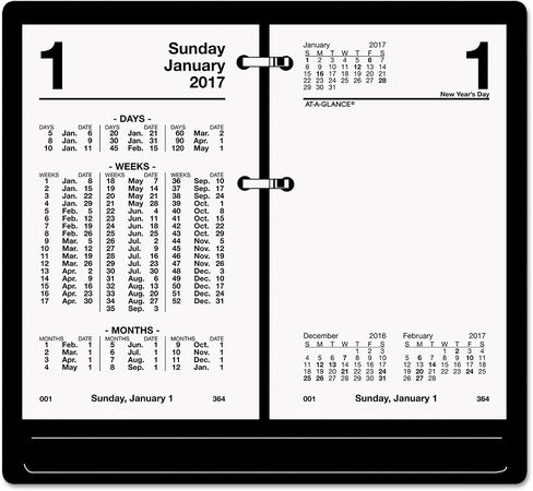 AT-A-GLANCE Desk Calendar 2017 Refill, Daily, Financial, 3-1/2 x 6" (S17050) in Saudi Arabia