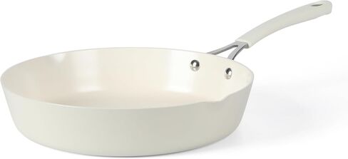 Martha Stewart Heathland Premium Nonstick PFA Free Ceramic Interior 10-Piece Tapered Aluminum Cookware Set - Linen White in Saudi Arabia
