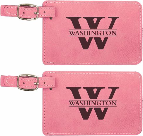 Personalized Monogrammed Luggage Tag Travel Gift 2 pack Laser Engraved Leatherette Luggage Tags for Women Men (Black) in Saudi Arabia