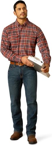 Ariat Male Rebar Flannel DuraStretch Work Shirt Wren Heather XX-Large in Saudi Arabia