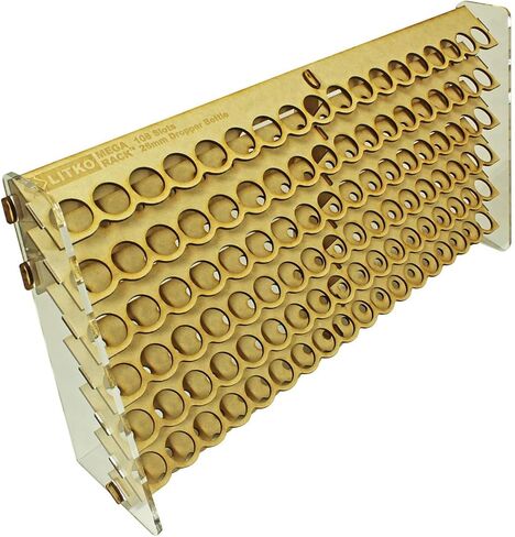 LITKO Paint Organizer Storage Rack | Miniature Model Hobby Paint Holder Caddy Stand | 18mL Dropper Bottle Shelf | Wall Mount | Portable | Compatible with Vallejo and Army Painter (108 Holes) in Saudi Arabia