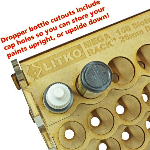 LITKO Paint Organizer Storage Rack | Miniature Model Hobby Paint Holder Caddy Stand | 18mL Dropper Bottle Shelf | Wall Mount | Portable | Compatible with Vallejo and Army Painter (108 Holes) in Saudi Arabia