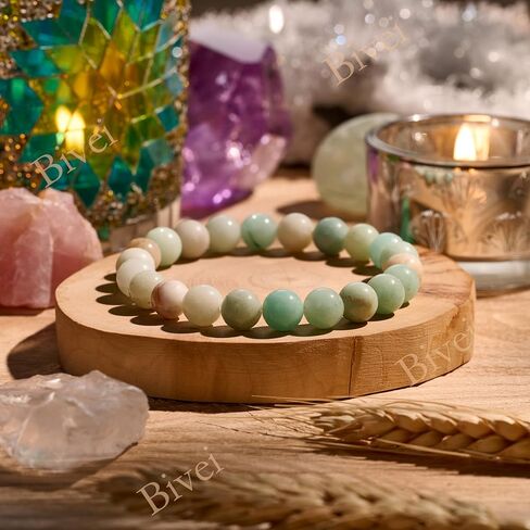 Bivei 8mm Beaded Bracelets for Women Handmade Semi Precious Natural Stone Stretch Elastic Jewelry Yoga Protection Gifts in Kuwait