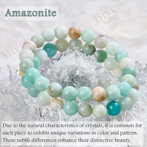 Bivei 8mm Beaded Bracelets for Women Handmade Semi Precious Natural Stone Stretch Elastic Jewelry Yoga Protection Gifts in Kuwait