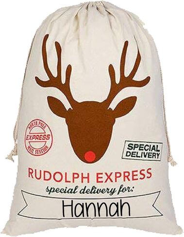Personalized GIANT Christmas Drawstring Canvas Santa Stocking Bag (Sleigh Bag) in Kuwait