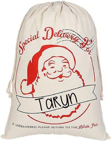 Personalized GIANT Christmas Drawstring Canvas Santa Stocking Bag (Sleigh Bag) in Kuwait