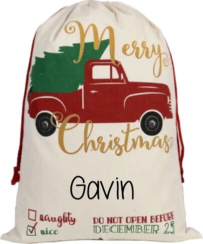 Personalized GIANT Christmas Drawstring Canvas Santa Stocking Bag (Sleigh Bag) in Kuwait