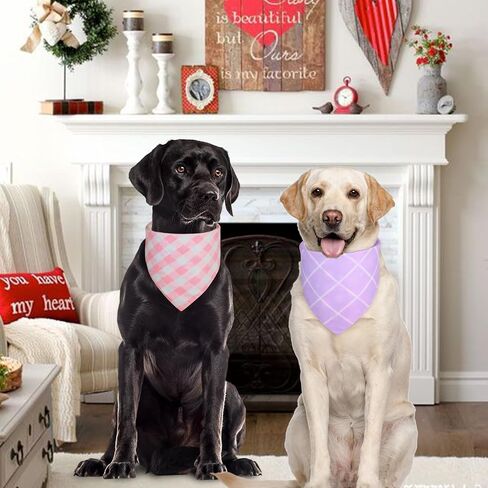 Summer Dog Bandanas فتاة كبيرة 2pcs ، وشاح ديزي الوردي الأرجواني ، مثلث متين عكس المرايل الربيعي منديل للجرو الأليف in Kuwait