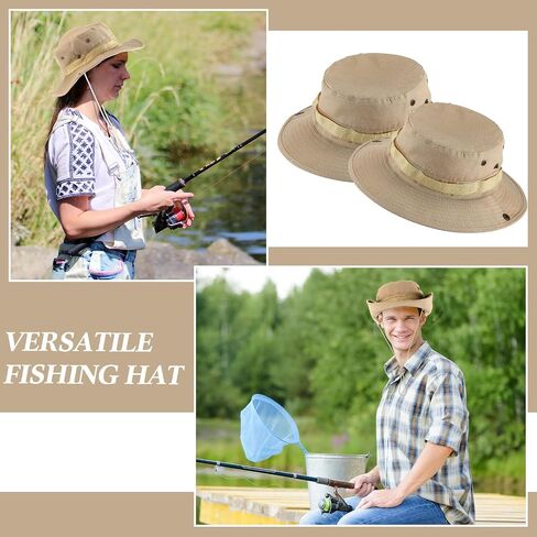 30 Pcs Bucket Hat Bulk Wide Brim Boonie Hats Safari Fishing Hat Sun Hat with Chin Strap for Men Women Hiking Travel Golf Military Beach Beige in Saudi Arabia